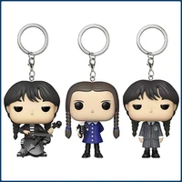 Funko Keychains Wednesday Addams Horror Fantasy TV Series Protagonist Movie Peripherals Q-version Pendant Pocket Keychain Gift 1