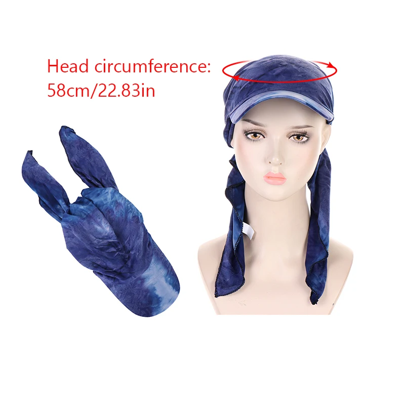 Women Turban Hat Wide Brim Sunshade Hats Female Outdoor Bandana Turban Caps Scarf Soft Hijab Caps Headscarf Turbante Mujer Visor