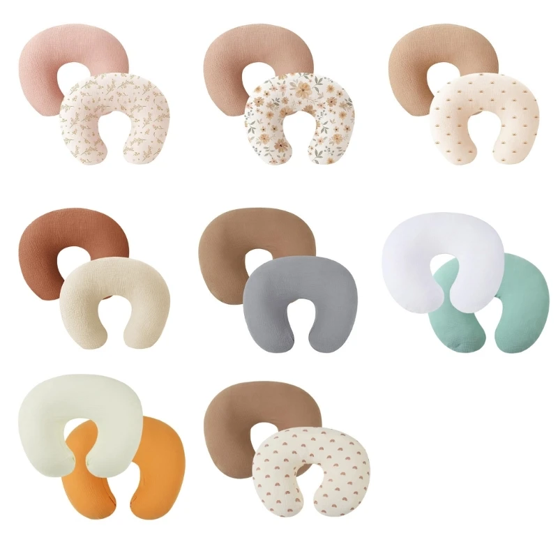 2Pcs Nursing Pillowcase for Breastfeeding, Soft & Stretchy Baby Pillow Slipcover Breathable Infant Support Cushion Case