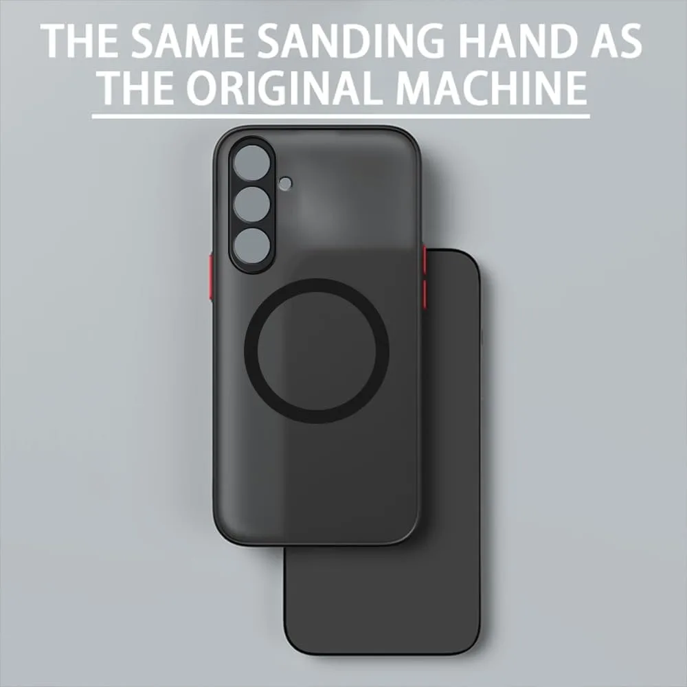 Enhanced Armor Matte Magnetic Phone Case with Frosted Wireless Charge Cover