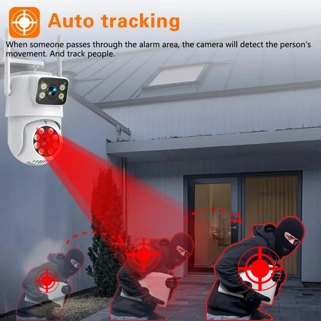 Tuya Smart Life 4K 8MP Dual Lens PTZ WIIF Camera Dual Screen Human Auto Tracking Outdoor 4MP Security Video Surveillance Camera - Image 5