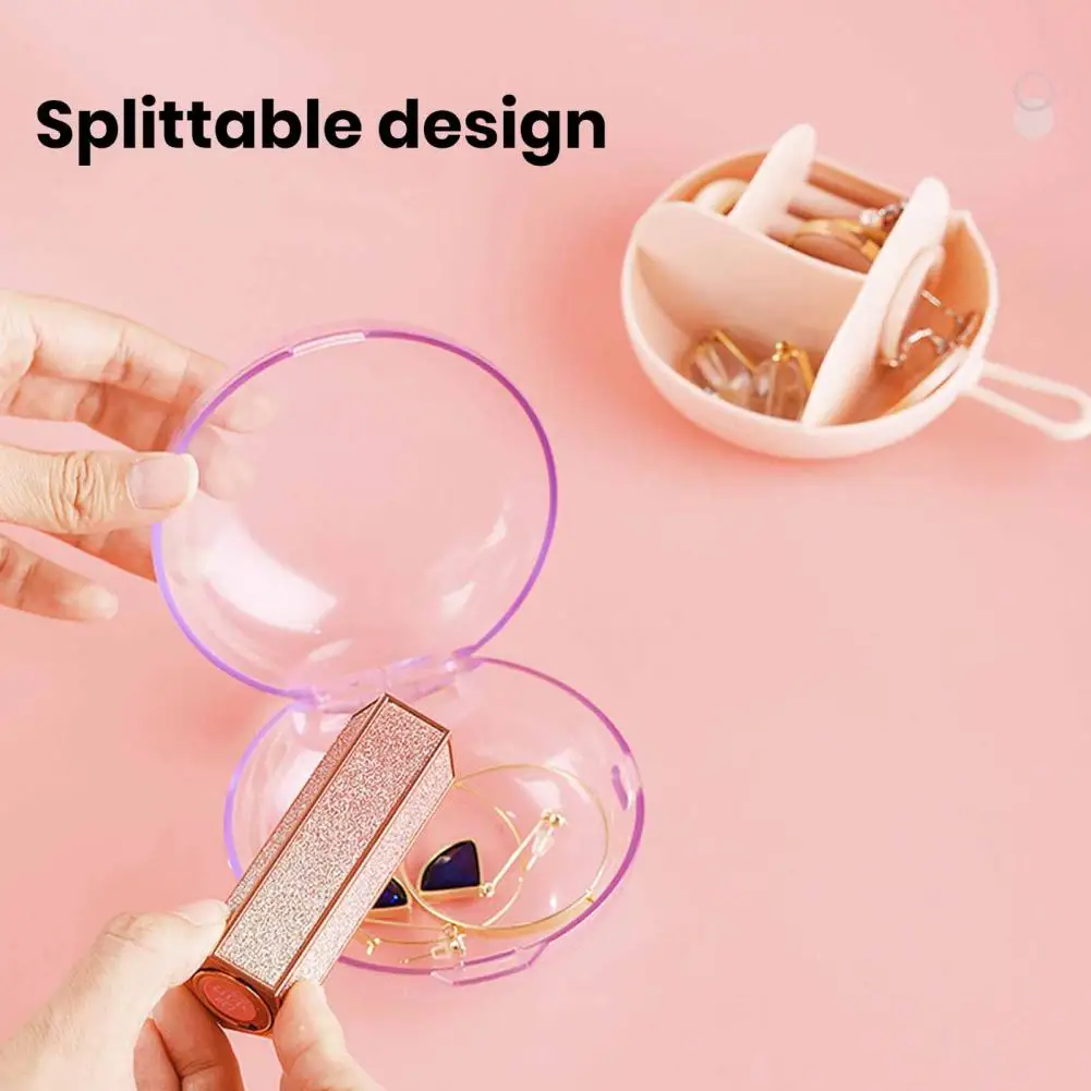 

Jewelry Storage Box Compact Transparent Heart-shaped Travel Jewelry Box Easy Access Multi-grid Storage Case for Earrings Rings