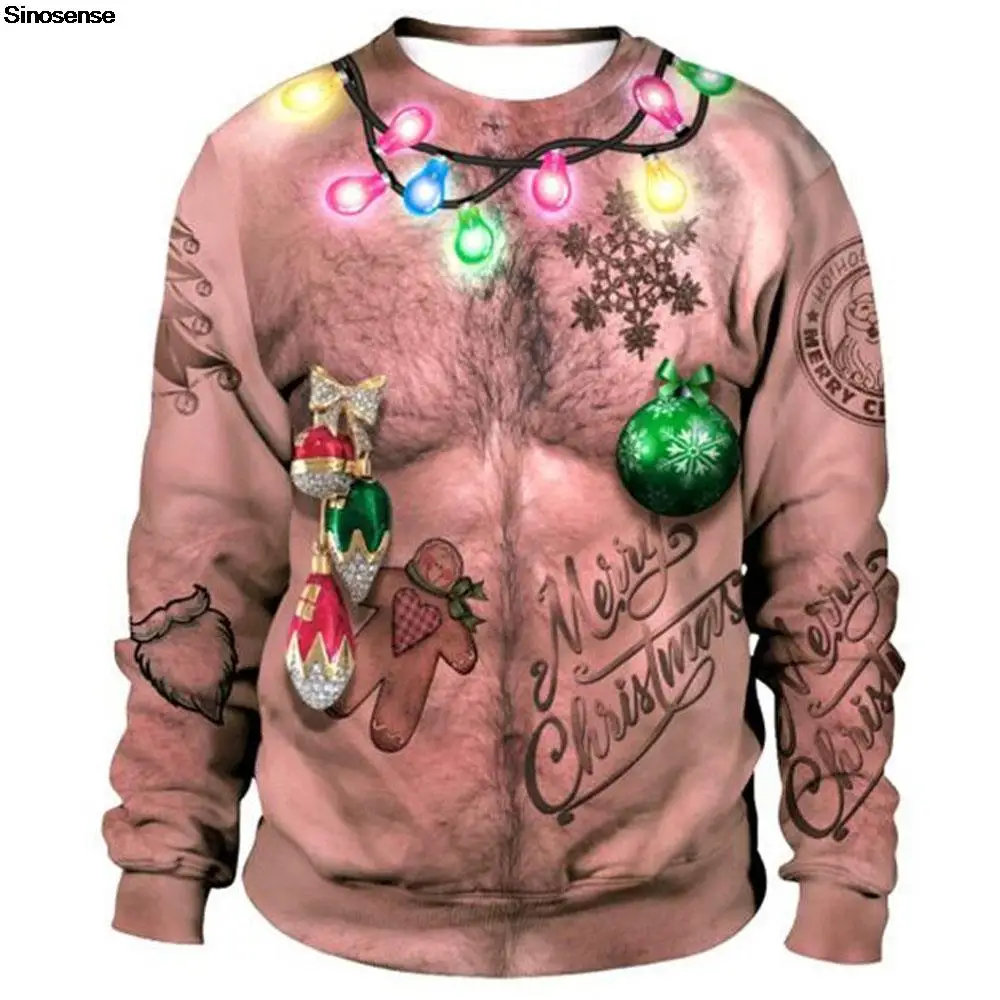 

Men Women Ugly Christmas Sweaters Jumpers Tops Holiday Party Xmas Sweatshirts 3D Funny Printed Autumn Winter Festive Clothing