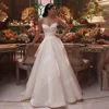 Charming Wedding Dresses Satin Pleat Bridal Gowns Off The Shoulder Princess Robes For Formal Party Vestidos De Novia Customized 1