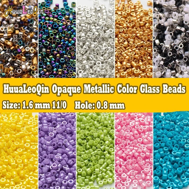 Japanese Opaque Metallic Color Glass Stone Beads 1.6mm 10g 11/0 Uniform Loose Spacer Seed Beads for Jewelry Making DIY Sewing