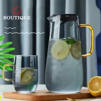 1.6L Transparent Glass Teapot Set Hot Cold Water Jug Pitcher Transparent Coffee Pot Water Bottle Kettle Heat-Resistant Tea Pot 1