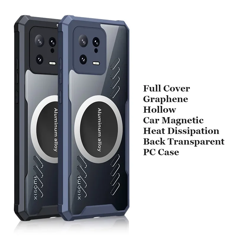 Per Xiaomi Mi 14 13 13T 12 12T 12S 12X Pro Ultra Cover Graphene Heat Dissipation PC Case Car Magnetic Bumper Casing Shell_voghion.com