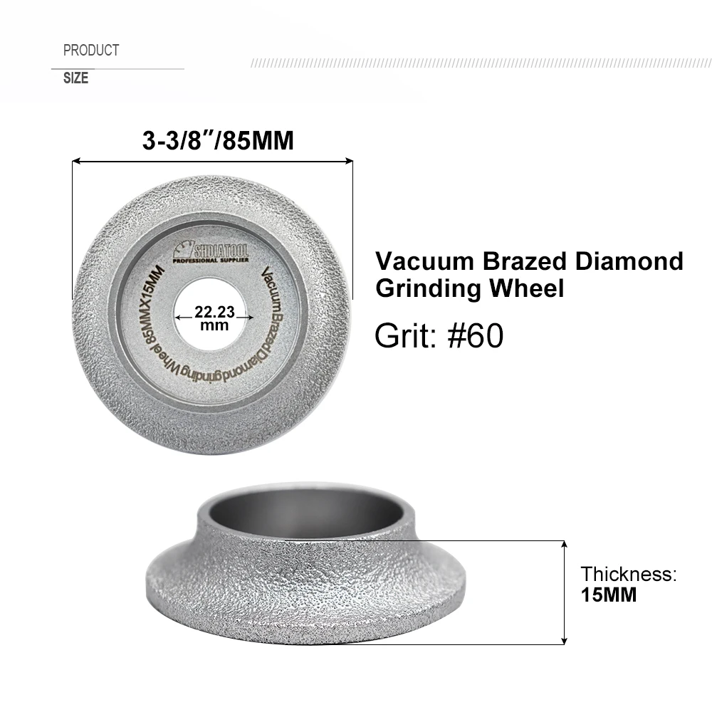 SHDIATOadvocate-Outils de meule, profilé diamant, brasé sous vide, alésage  français, 22.23mm, 85mm, 15mm - AliExpress