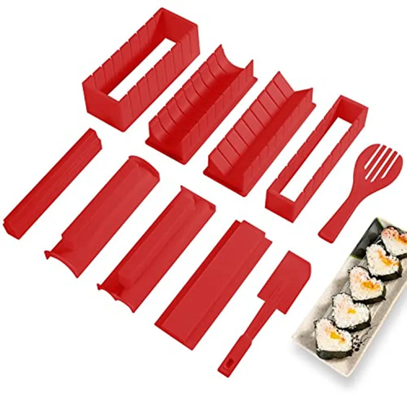 set fai da te per principianti a casa Sushi Maker Premium Set 11 stampi per sushi Set 9 in 1 pezzo per sushi Maker 