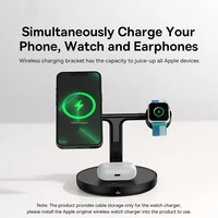 Baseus  3 in 1 20W Magnetic Wireless Charger Stand For Phone iPhone 15 14 Pro Airpods Apple Watch  Fast Charging Station Holder - Image 3