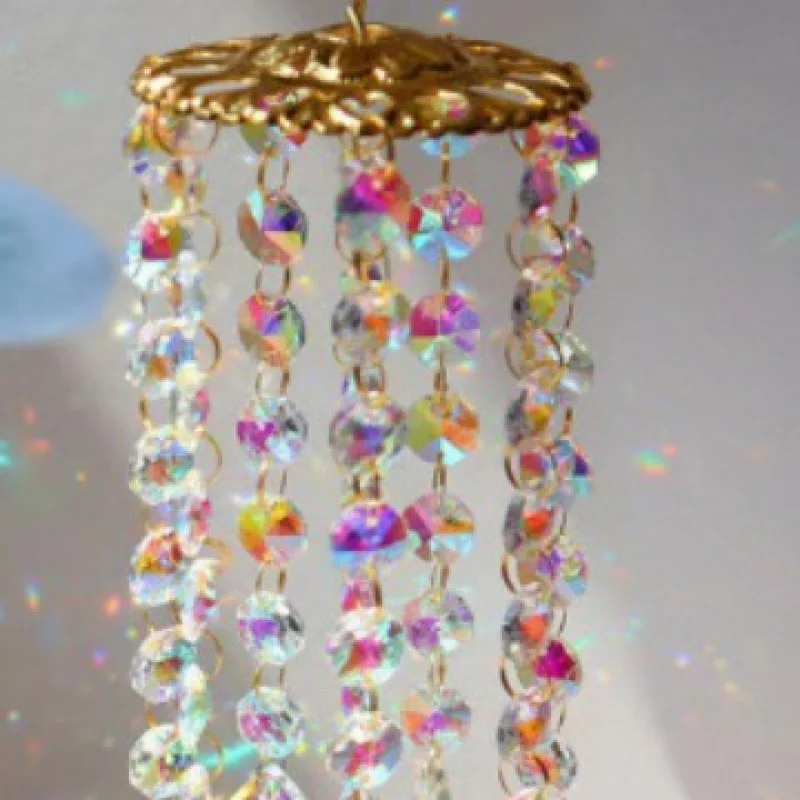 Crystal Color Colorful Pendant Glass Wind Chimes 2