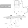 63" Morden Faux Marble Dining Room Table Set,Big Kitchen Dining Table for 6-8 with MDF Base,7 Piece Rectangle Dining Table Set 6