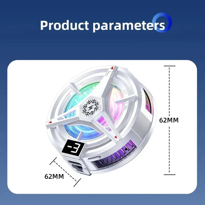 폰 쿨러 2in1 마그네틱 백 클립 반도체 냉각 팬 고속 냉각 RGB 알루미늄 핀 휴대폰 팬 방열