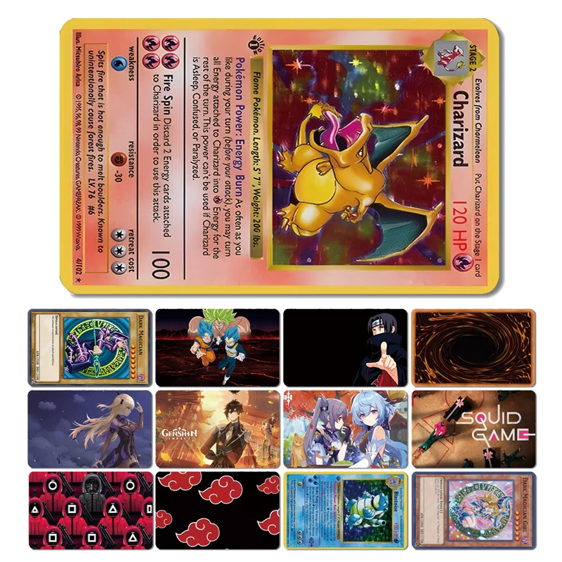 2024 Fashion Anime Charizard Dragon Pokemon Cloud Pvc Front Side Film Skin Cover Sticker Per Piccola Grande Carta Di Credito Di Debito Senza Chip