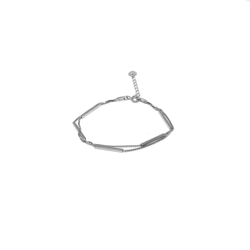 

New Personalized Silver Color Double-layer Bracelet Unisex Simple Personalized Open Bracelet Banquet Jewelry Accessories Gift