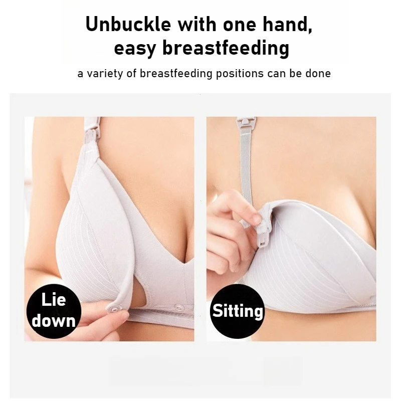 Front Button Maternity Nursing Bra Adjustable Mama Open Breast Bra Cotton Wire Free Sleep Underwear Lactating Nursing Bralettes 3