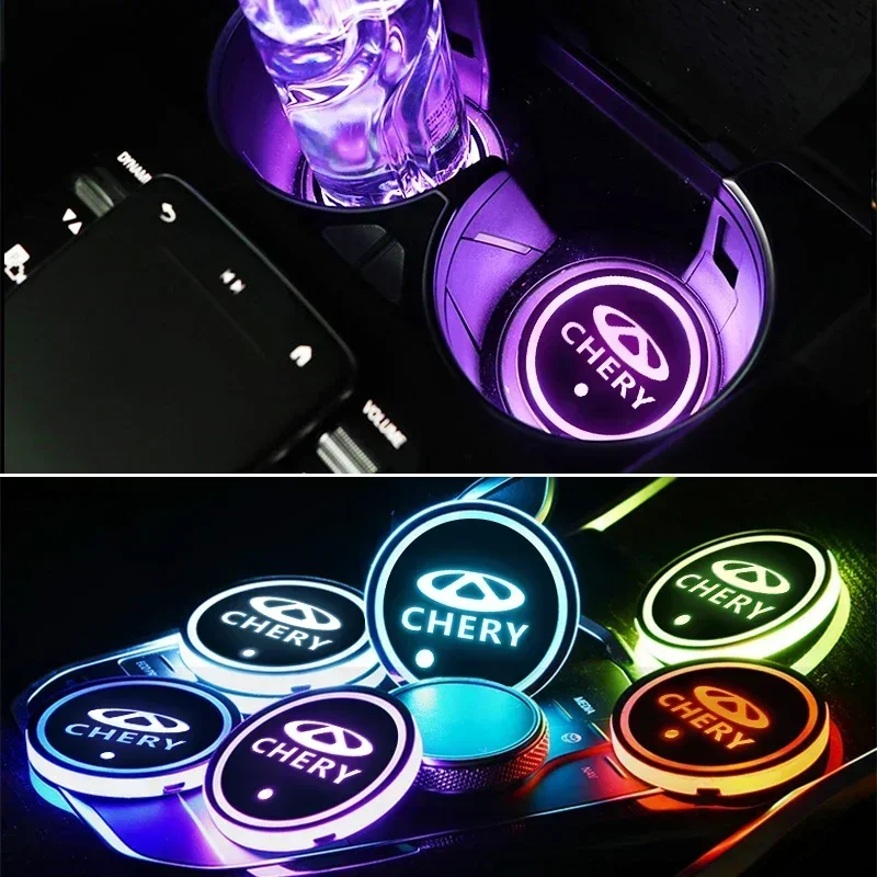 Auto Led Water Cup Groove Mat Sottobicchieri Luminosi Per Chery Tiggo Blossom Fulwin Qq Tiggo 3 5 T11 A1 A3 A5 7 3X 5X Accessori Per Auto
