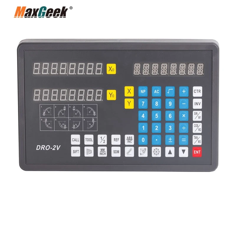 

Maxgeek DRO-2V 2 Axis Digital Readout DRO for Linear Scale Lathe Boring Milling Grinding and WEDM Machines