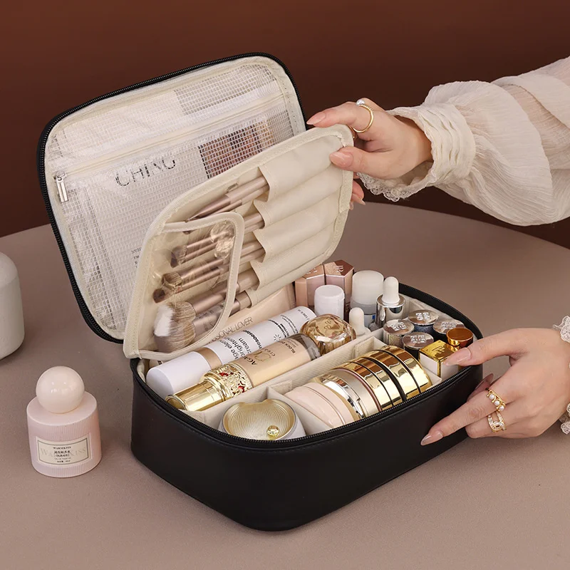 New Fashion Women's Cosmetic Bag Portable Storage Bag Large Capacity Luxury Makeup Bag Travel Organizer Essentials Toiletry Bags