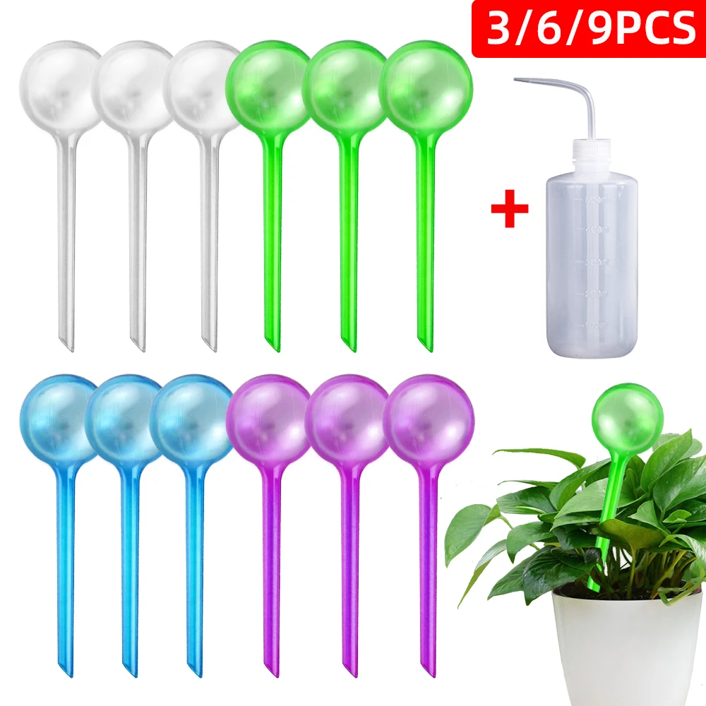 3/6/9pcs Plant Watering Globes Set Plastic Selfwatering Bulbs Garden