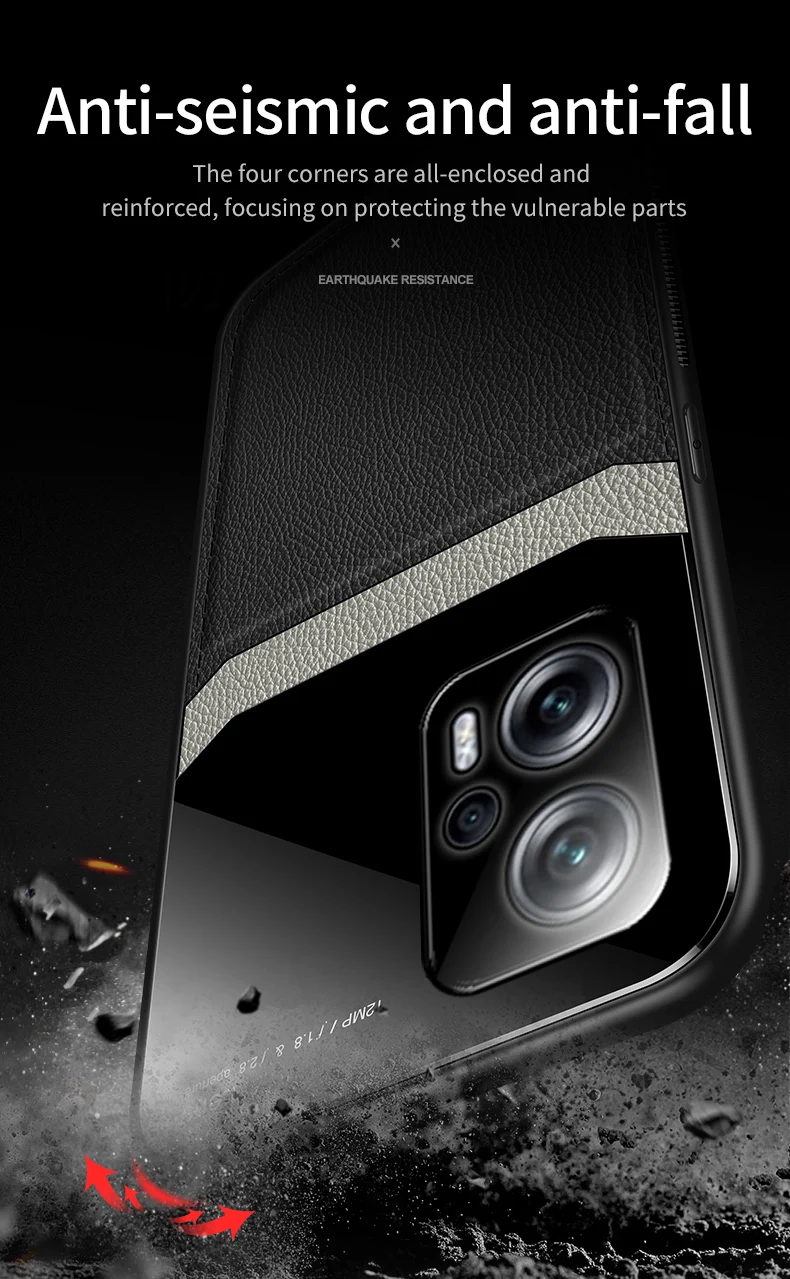 Custodia antiurto alla moda KEYSION per POCO X4 GT 5G Custodia posteriore in silicone morbido per specchio in pelle PU per Redmi Note _voghion.com