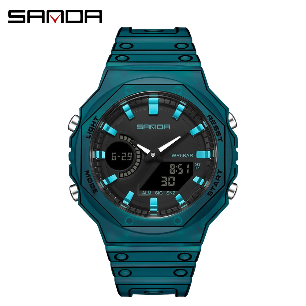 Dual Display Luminous Wristwatch with Stopwatch and Alarm