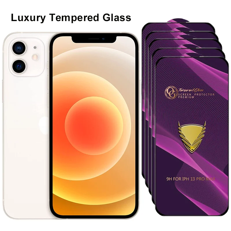 2-4PCS Luxury Tempered Protective Glass For iPhone 14 13 12 11 Pro Max Mini Screen Protector On iPhone 7 8 14 Plus 11 X XR XS M