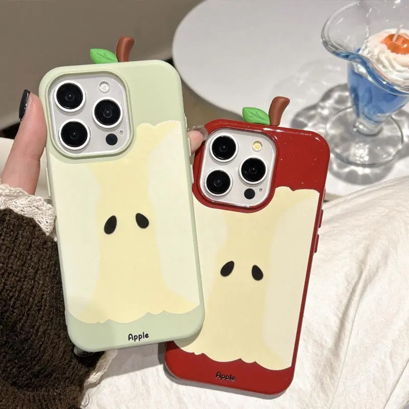 Korean Style Three-dimensional Red Apple Core Phone Case For Apple Suitable For iPhone 16 15 14 13 12 11 Por Max Anti Drop 6