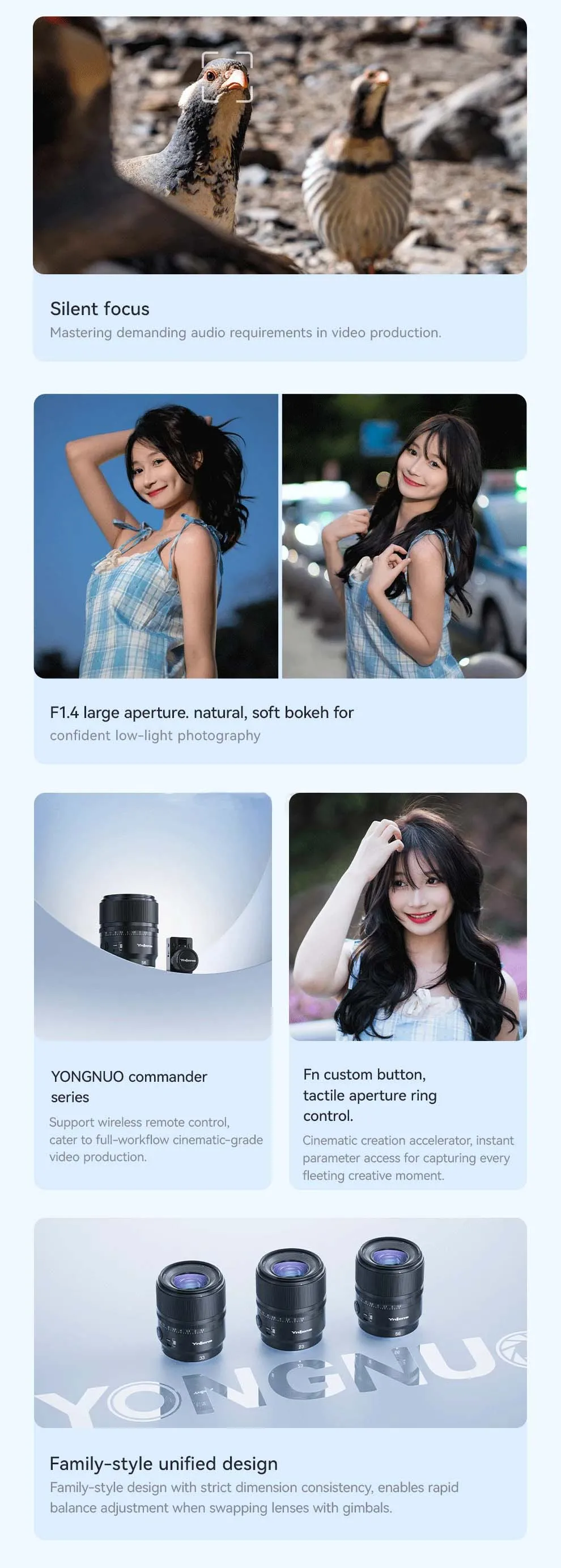 YongNuo YN56mm F1.4S DA DSM WL PRO APS-C Auto Focus Camers Lens For Sony FE Moun
