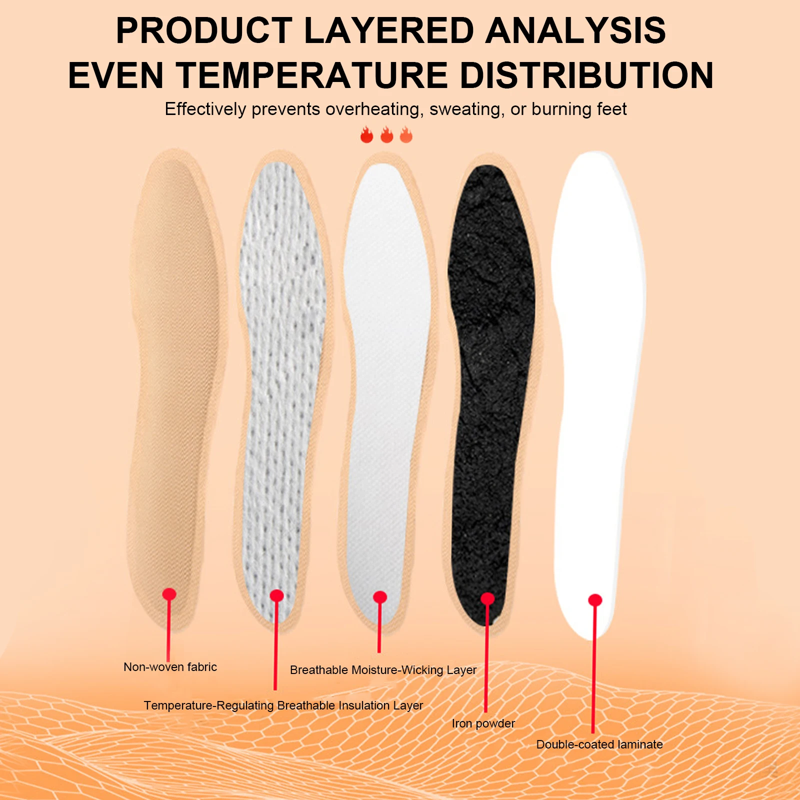 10 Pairs Insole Foot Warmers Disposable Air Activated Warmers Continuous Heated Feet Patch Heating Warm Pack for Outdoor Sports