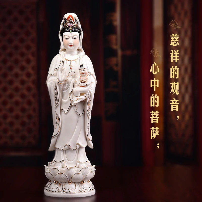 

Blanc De Chine Guanyin Bodhisattva Gift Ceramic Guanyin Home Statue Buddha Statue Home Serving Ornaments