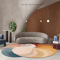 Fluffy Soft Lounge Rug Morandi Living Room Decoration Shaped Carpet Light Luxury Rugs for Bedroom Thicken Irregular Non-slip Mat 1