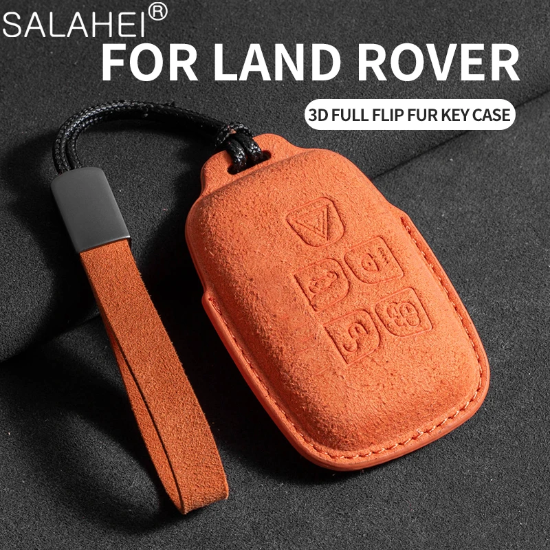 

Suede Leather Car Key Case For Land Rover Range Rover Evoque Discovery Sport Velar For Jaguar XE XF E-Pace F-Pace Accessories