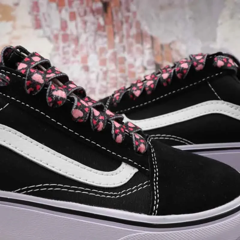 Pink Peach Heart Coppie Lover Lacci Delle Scarpe Accessori 0.8Cm Flat Pink Girl Lovers Heart Heat Women Snaker Lovely Rope For Couple