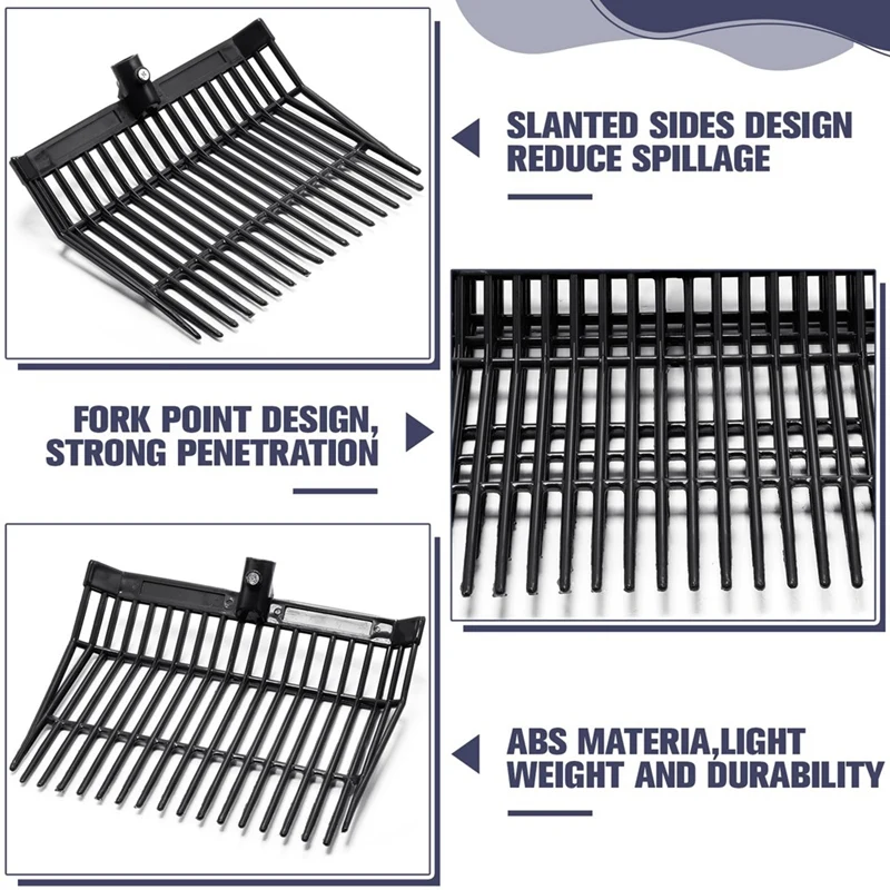 Manure Fork Replacement Head, Pitchfork Head, Horse Manure Rake, For Picking Up Manure, Stable Waste Removal 2