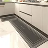 Kitchen Floor Mat Pvc Leather Waterproof Carpet Anti-slip Oil-proof Foot Mats Long Strip Rug Modern Style Home Decoration Rugs 3