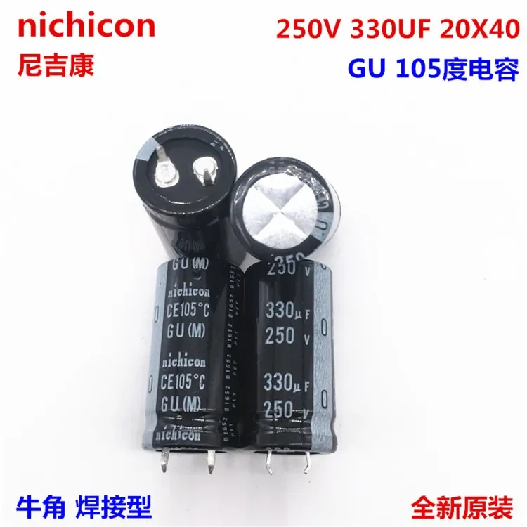 

2PCS/10PCS 330uf 250v Nichicon GU 20x40mm 250V330uF Snap-in PSU Capacitor