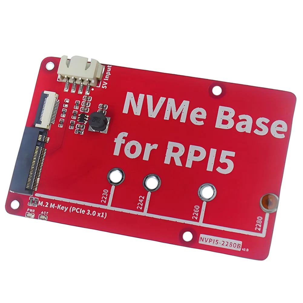 Raspberry Pi 5 NVME M.2 SSD HAT, M.2 슬롯 M-키 PCIe 주변 보드, M.2 M-키 2230 2242 2260 2280 SSD
