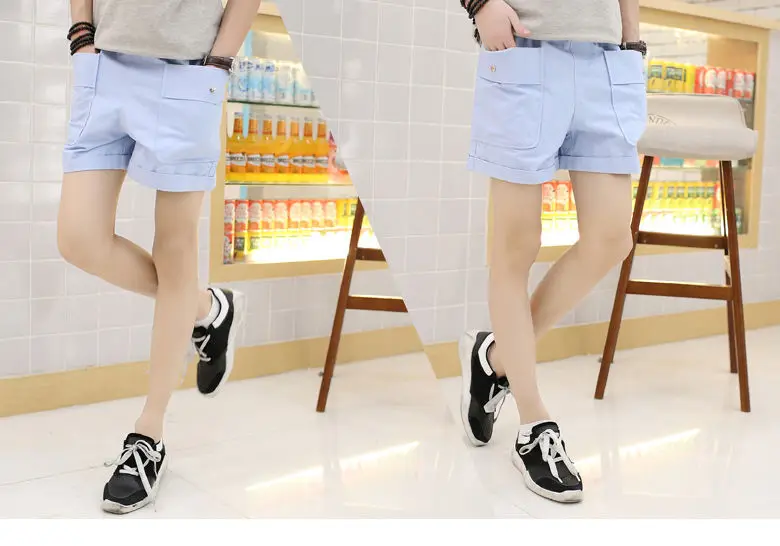 Harajuku Shorts Men Summer Streetwear Solid Color Elastic Waist Shorts Japan Style Men Bottoms Cotton Casdual Short 2022 smart casual shorts mens
