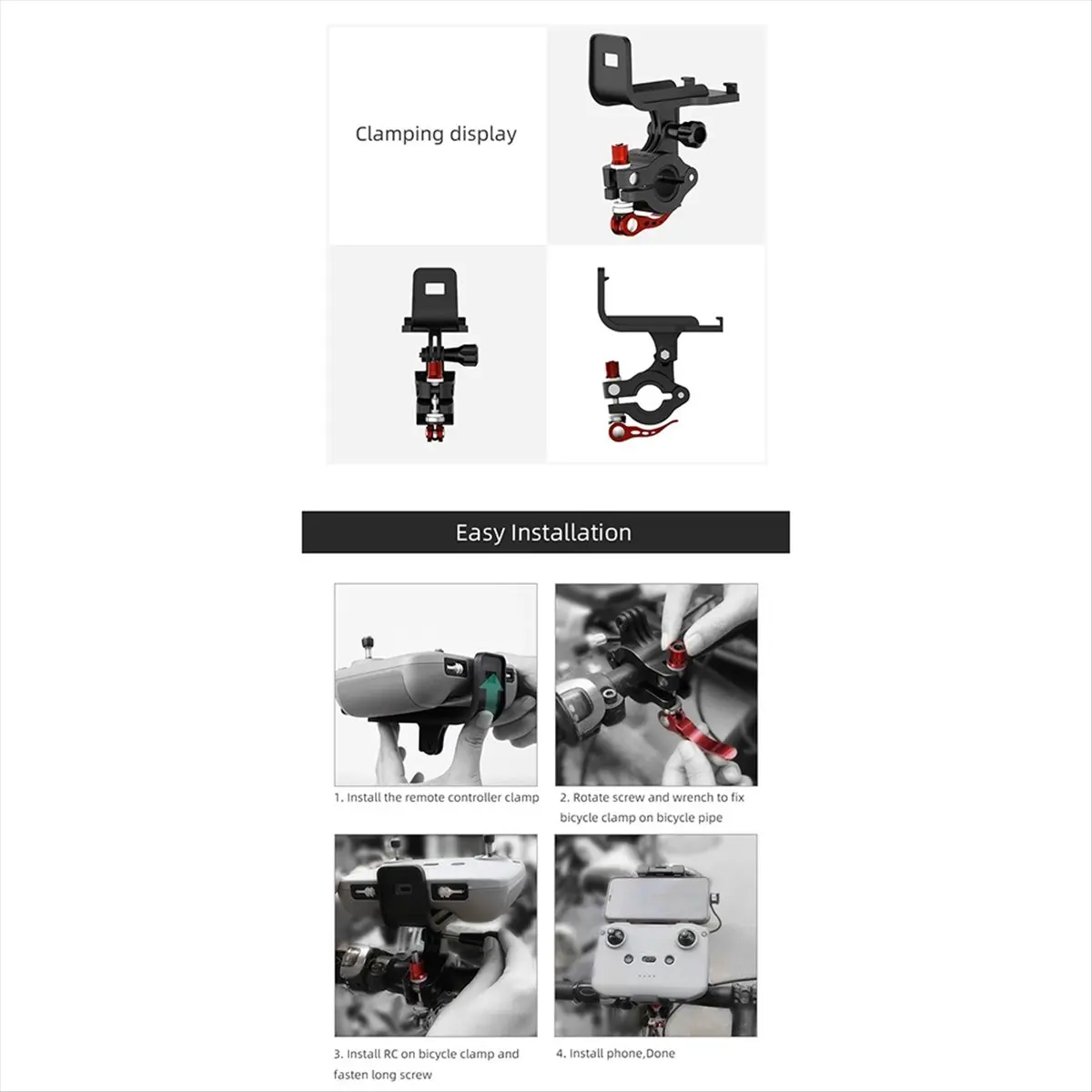 A10R DJI RC-N1/N2/N3 용 원격 제어 자전거 브래킷 스탠드 DJI 액세서리 용 자전거 사이클링 핸들 바 클립 홀더 마운트