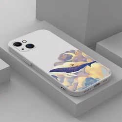 Anime Whale Matte Soft Silicone Phone Case - Artistic Scene Design Cover - iPhone 7 8 or SE (Style 1)