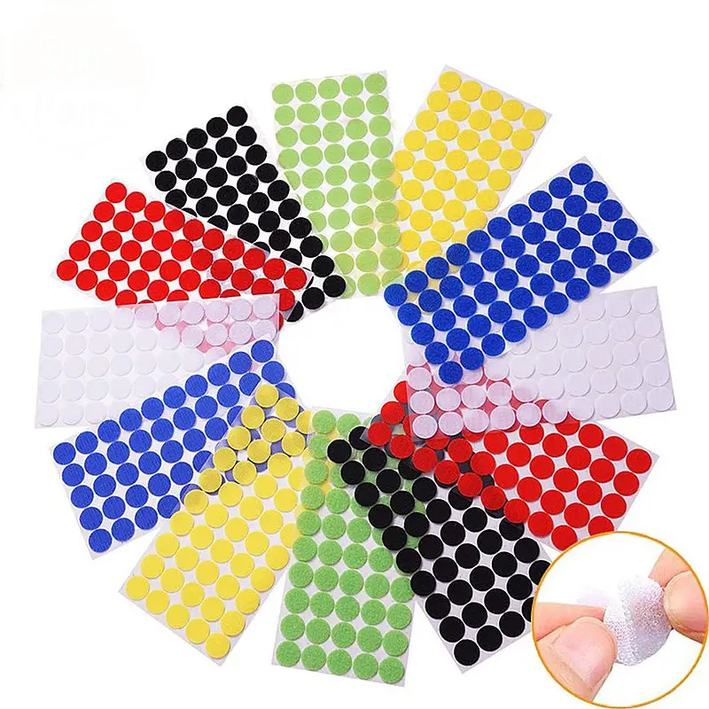 10mm Strong Self Adhesive Fastener Tape Round Dots Sticker Nylon Hook Loop Sticker Tape Sewing Craft DIY Accessories