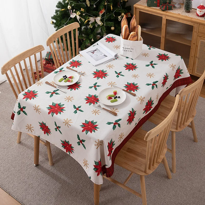 

Рождественское оформление для обеденного стола, украшение для дома, снежинка, Элегантный водонепроницаемый полиэстер для кухни и пикника