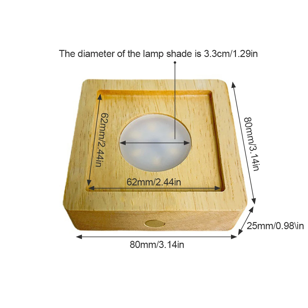 Wooden LED Light LED Colorful Wood Lamp Base Dispaly Base Crystal Glass Resin Art Ornament Wooden Night Lamp DIY Home Decor led lights decorative lights led lamp base