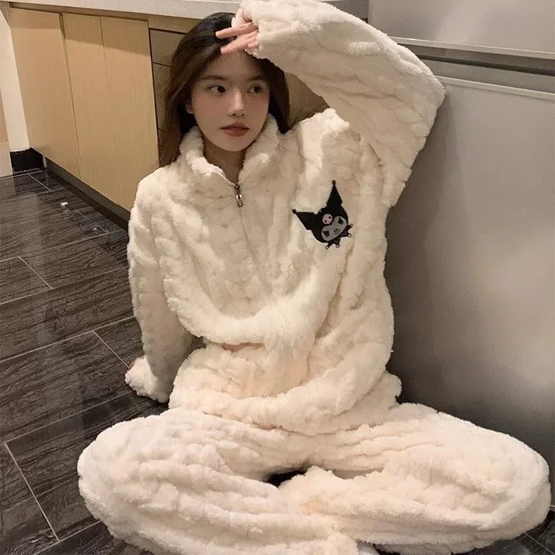 

Anime Sanrio Kuromi New Pajamas Kawaii HelloKitty Pochacco Thickened Warm Comfortable Homewear Cartoon Can Be Worn Externally
