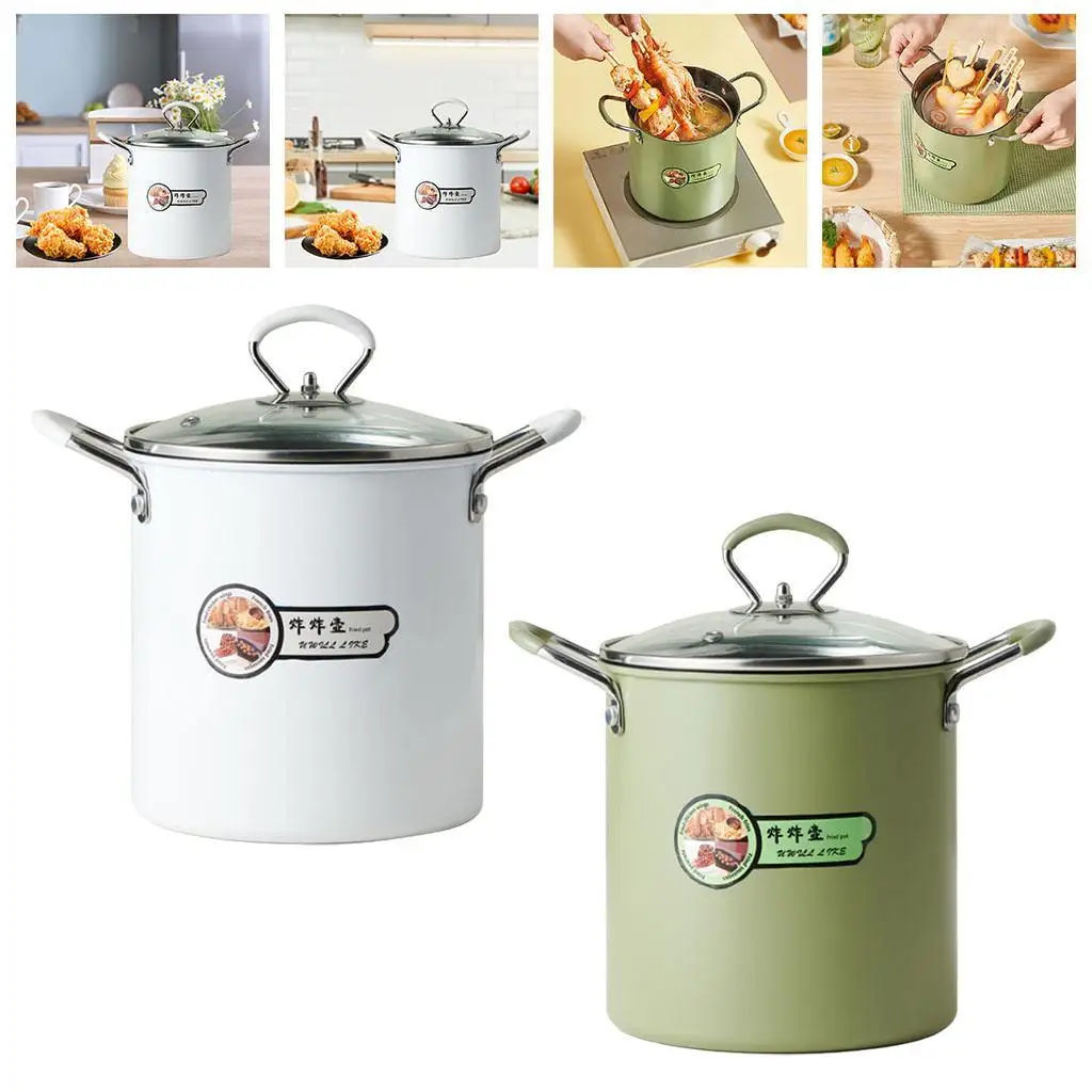 Japanese Style Deep Frying Pot with Handle & Lid 3.5L Nonstick Coating with Strainer Noodle Pot Oil Fryer for Fish Shrimp Fries Japanese Style Deep Frying Pot with Handle & Lid 3.5L Nonstick Coating with Strainer Noodle Pot Oil Fryer for Fish Shrimp Fries