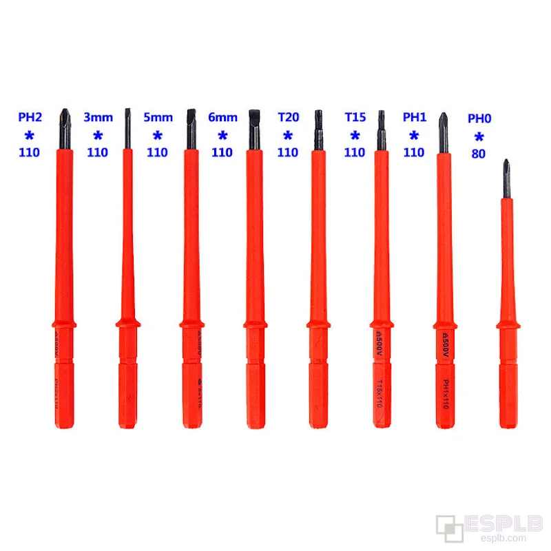 ESPLB 10 in 1 500V Insulated Screwdriver Set Interchangeable Blades Strong Magnetic Storage Pouch precision screwdriver set magnetic screwdriver set screwdriver set magnetic screwdriver bit set magnetic screwdriver