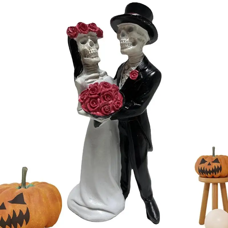 

Anniversary Wedding Statue Vibrant Design Ghost Couple Statue Durable Hand Painted Resin Sweet Loving Together Couple Sculpture