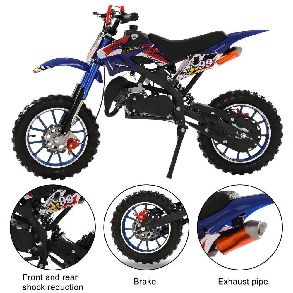 49cc 2-Stroke Kids Dirt Bike Mini Pit Bike Dirt Motorcycle Gas Power Kids Mini Motorcycle Ride On Pocket Motorbike