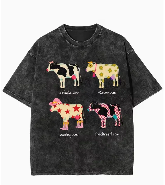 Damen Retro Western Denim T-Shirt, Kurzärmeliges Oberteil im Used-Look, Rosa Denim-Stiefel, Hut und "COWBOY" Slogan sind Denim-Ranch-Kleidung – Detail 9